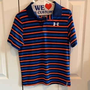 Under Armour Navy, Royal & Orange Striped Boys' Polo